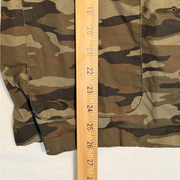 Caslon Women's Embroidered Olive Green‎ Camo button up collared jacket size SM - Picture 8 of 13